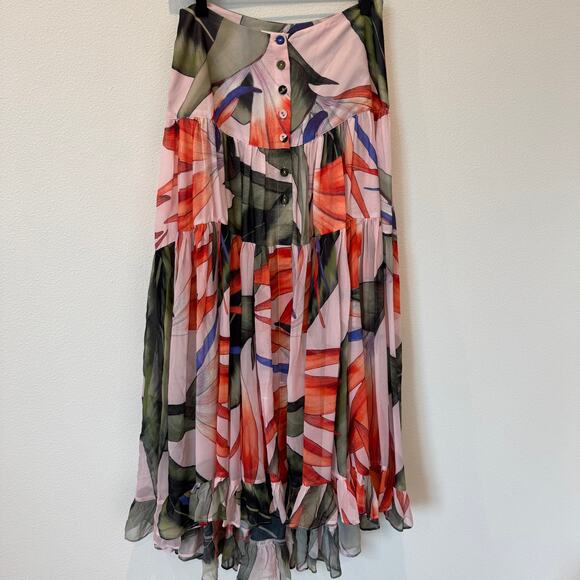 Alexandra Miro Penelope Beach Chiffon Maxi Skirt- Bird of Paradise NEW Medium - Picture 11 of 12